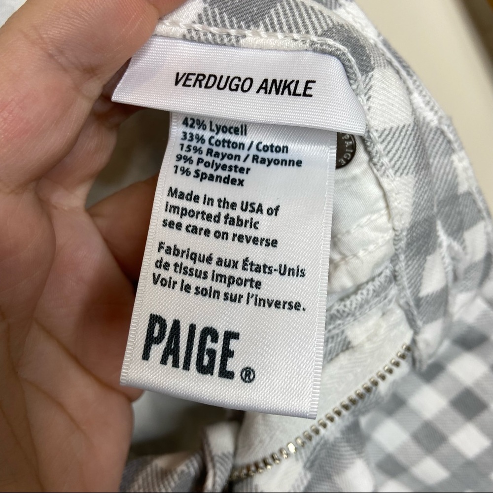 PAIGE Verdugo Ankle Gingham Print Skinny Jeans - Picture 8 of 9
